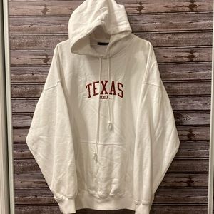 Brandy Melville Oversized Texas USA Hoodie - White